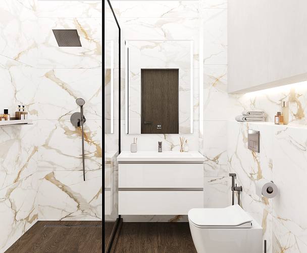 Calacatta Superior Керамогранит белый 80х80 Полированный