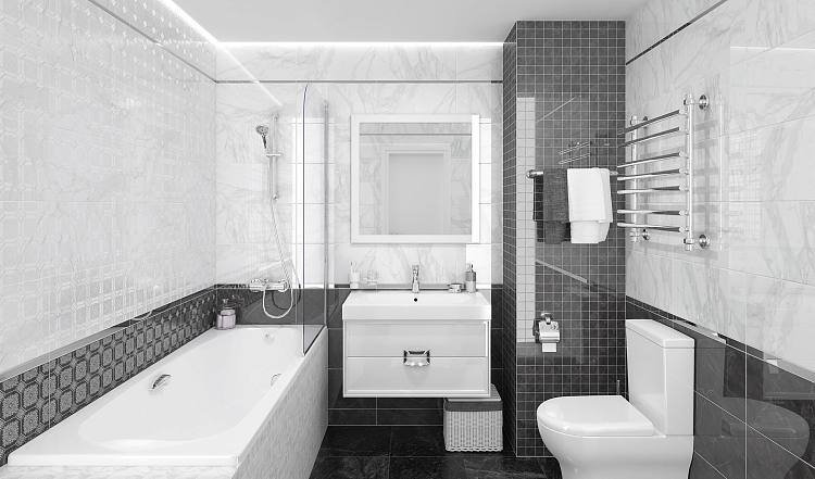 Olimpus Grand Декор чёрный 25х50