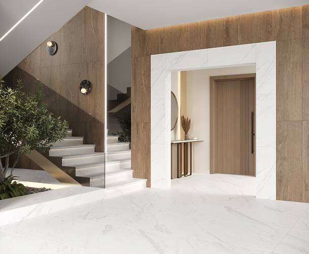 Airy White Керамогранит белый 80х160 матовый карвинг