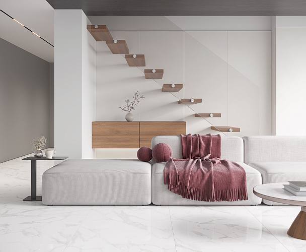 Statuario Perfect Silver Керамогранит белый 60х60 Полированный